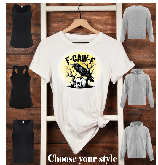 F-CAW-F, Crow & Skull - Adult T-Shirts, Tank Tops, Sweatshirts & Hoodies