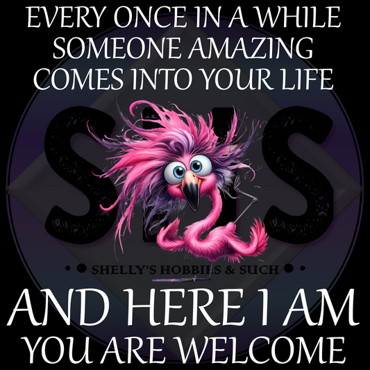 Every Once In A While Someone Amazing Comes Into Your Life And Here I Am You Are Welcome, Flamingo PNG files