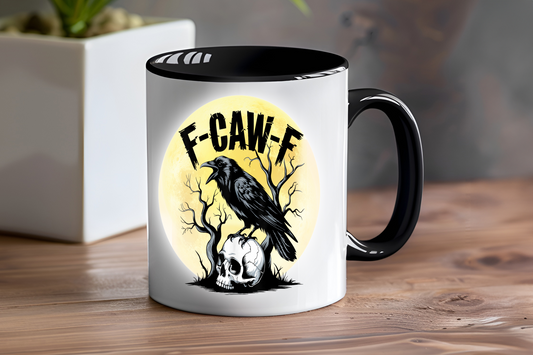 F - CAW - F, Crow & Skull - Ceramic and Glass Mugs