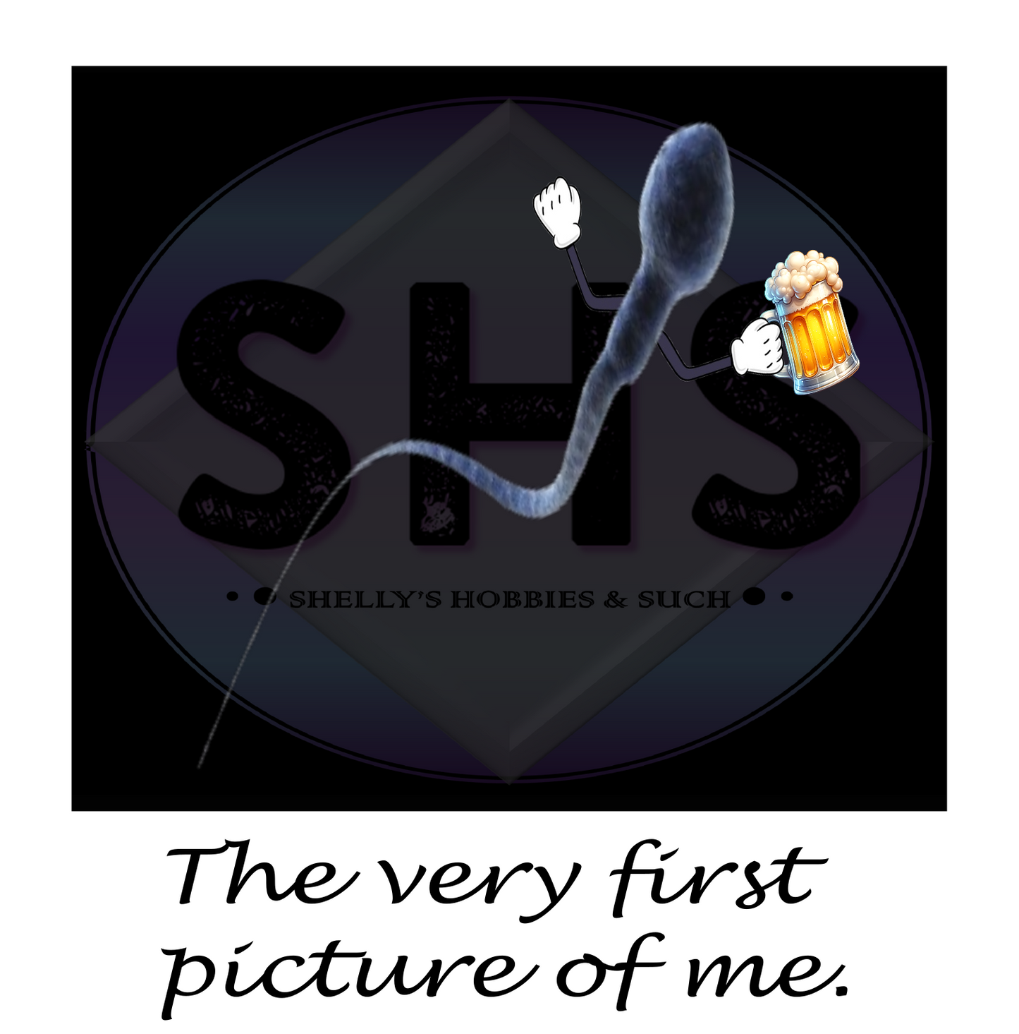 The Very First Picture Of Me. (Sperm holding a mug of beer) PNG files