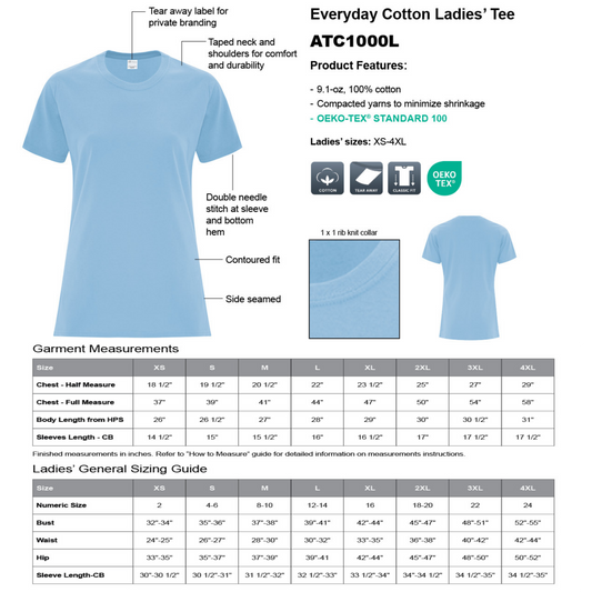 Design Your Own - Ladies Tee, ATC1000L