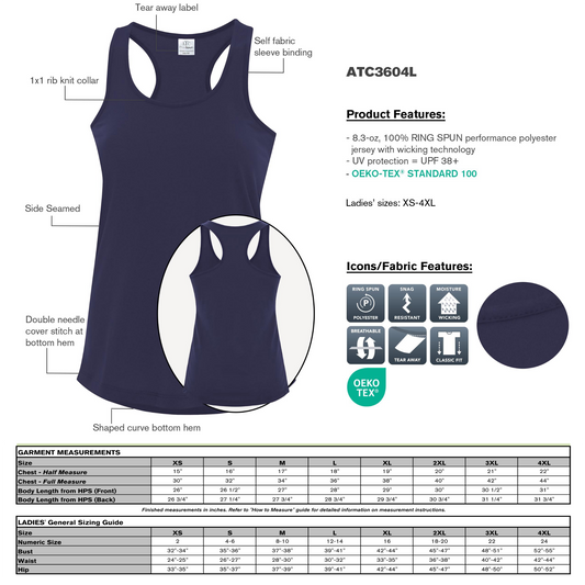 Design Your Own - Ladies Racerback Tank Top, ATC3604L