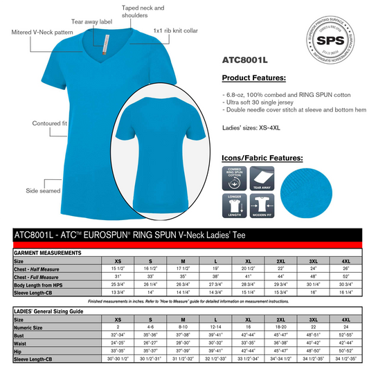 Design Your Own - Ladies V-Neck, ATC8001L