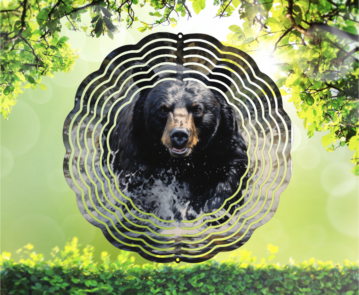 Black Bear, In the Water - Wind Spinner, 6 styles & 2 sizes to choose from