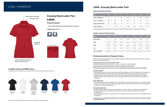 Design Your Own - Coal Harbour Blend Polo L4046 & S4046