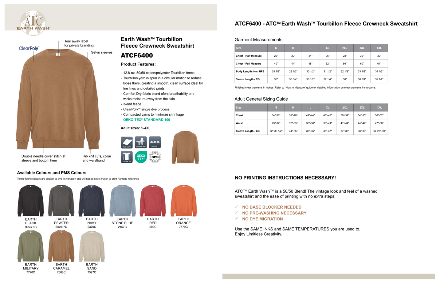 Design Your Own - Earth Wash Tourbillon Fleece Sweater/Hoodie