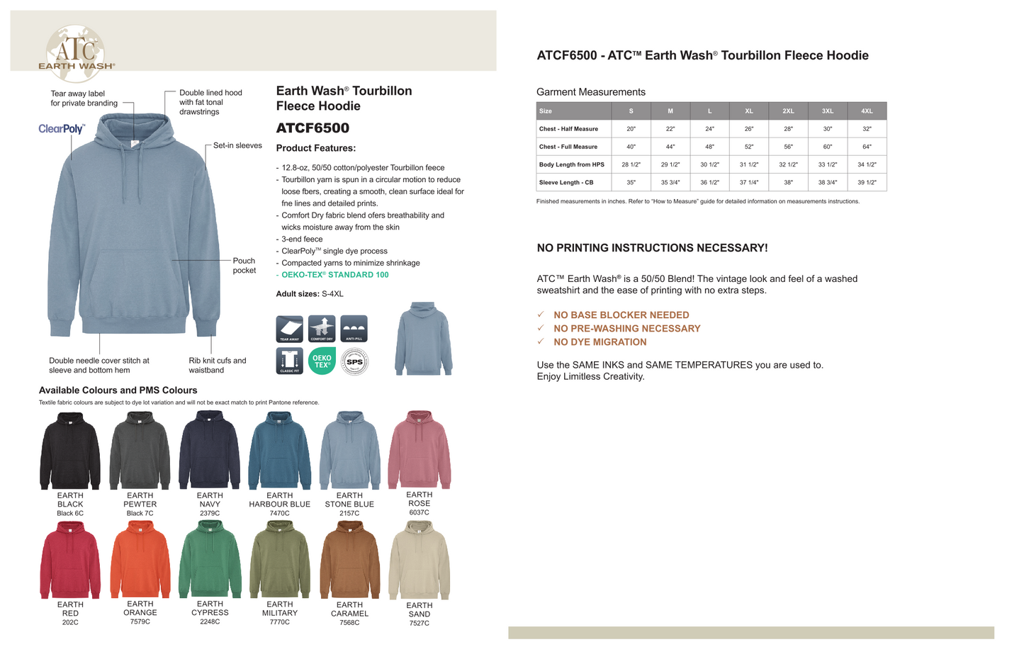 Design Your Own - Earth Wash Tourbillon Fleece Sweater/Hoodie