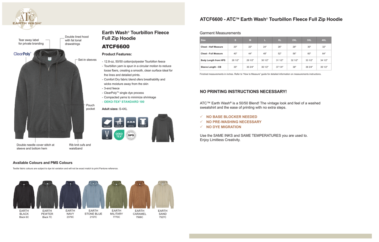 Design Your Own - Earth Wash Tourbillon Fleece Sweater/Hoodie