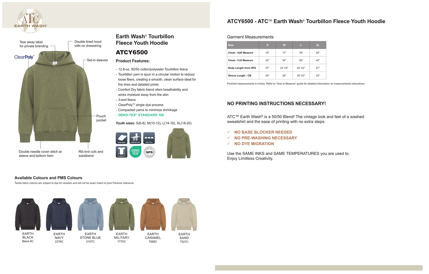 Design Your Own - Earth Wash Tourbillon Fleece Sweater/Hoodie