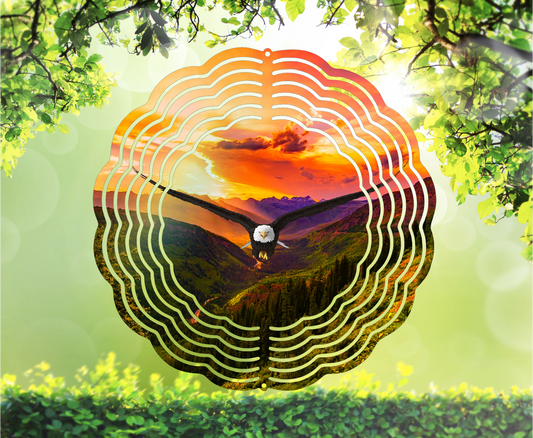 Eagle, Soaring At Dawn - Wind Spinner, 6 styles & 2 sizes to choose from