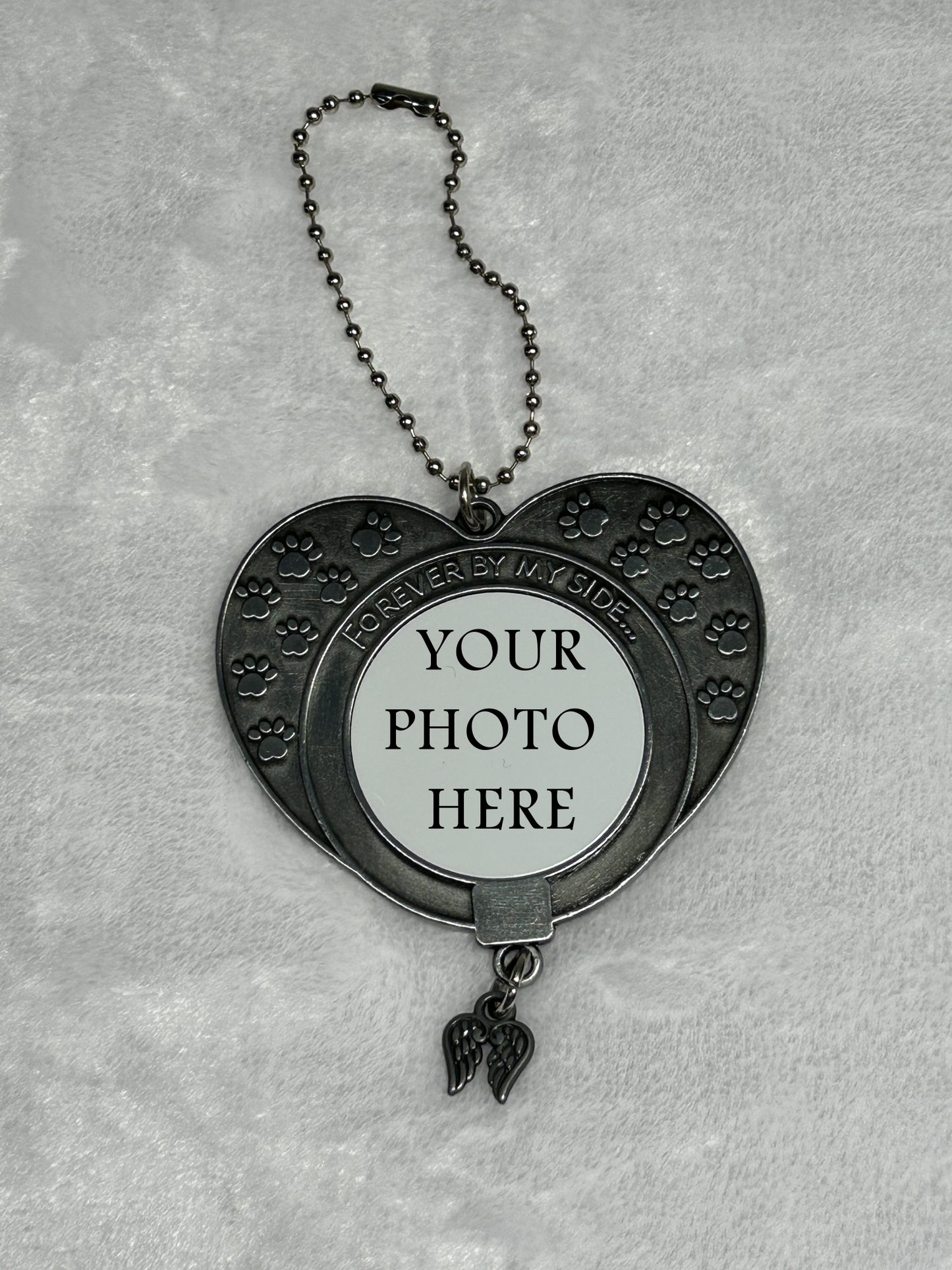 Forever By My Side -  Custom Pet Memorial Ornament (double sided photos)