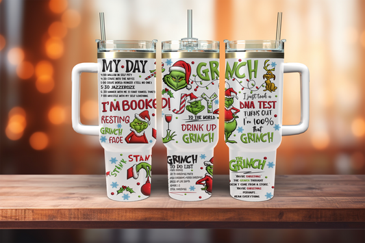 Grinch Collage - 40oz tumbler with handle