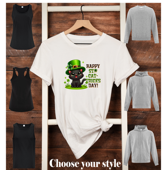 Happy St. Cat-Tricks Day! - Adult T-Shirts, Tank Tops, Sweatshirts & Hoodies
