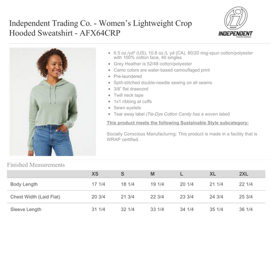 Design Your Own - Ladies Crop Hoodie, Independent AFX64CRP