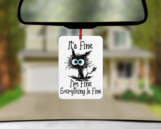 It's Fine I'm Fine Everything Is Fine, Stressed Cat - Air Freshener