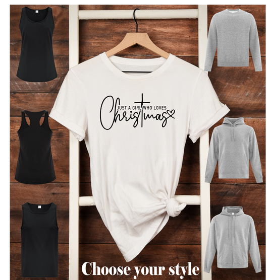 Just A Girl Who Loves Christmas - Adult T-Shirts, Tank Tops, Sweatshirts & Hoodies