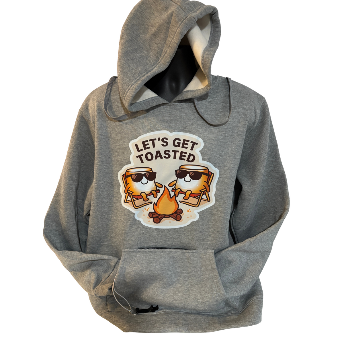 Let's Get Toasted - Tailgate Hoodie with drink pouch & bottle opener