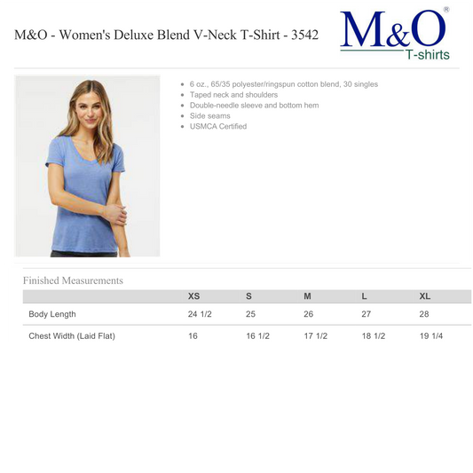 Design Your Own - Ladies V-Neck T-Shirt, M&O 3542