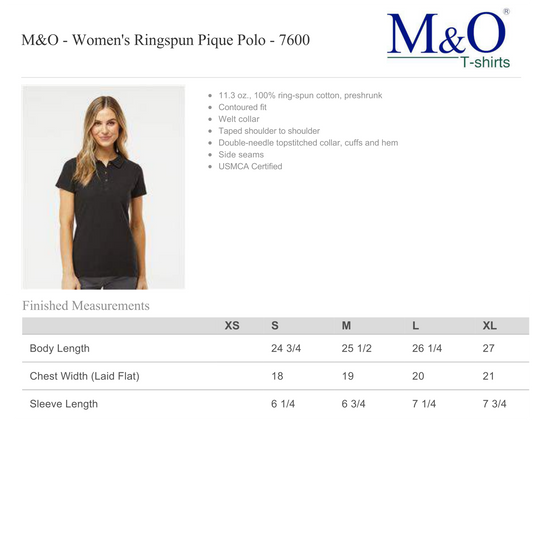 Design Your Own - Ladies Polo, M&O7600