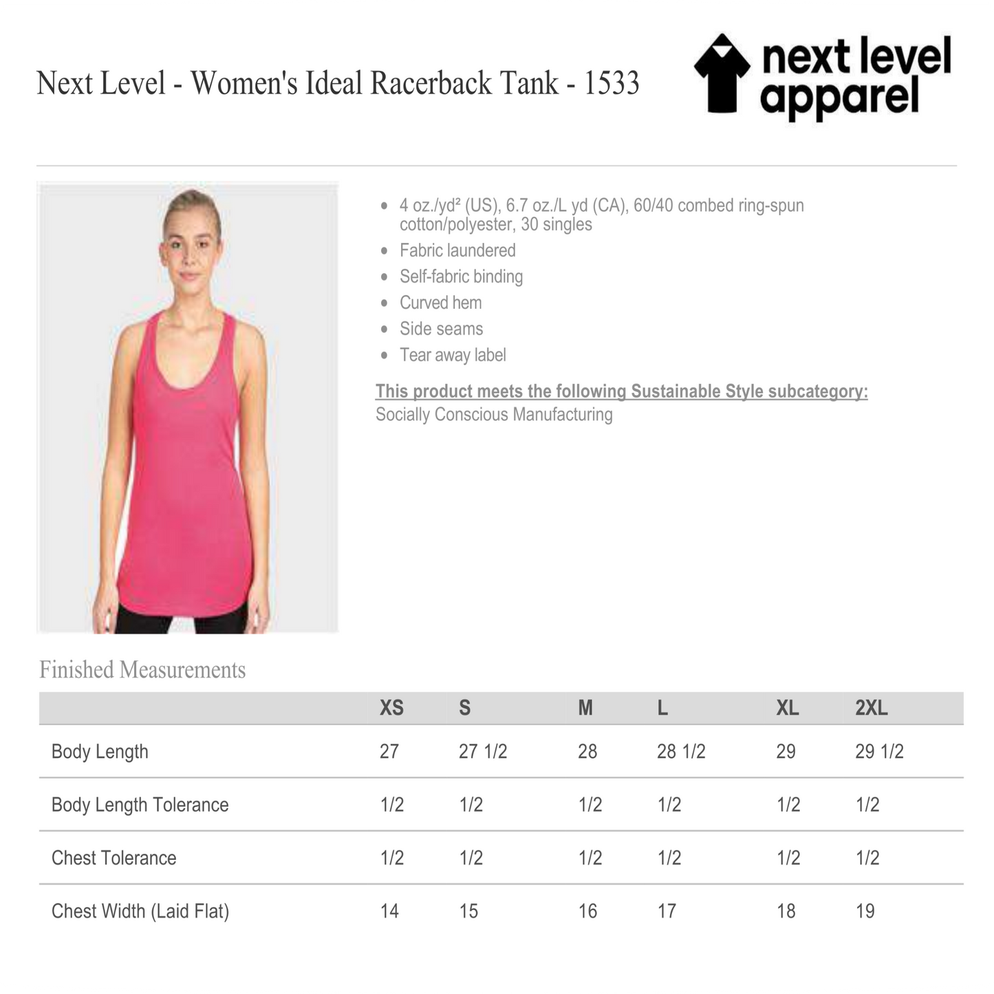 Design Your Own - Ladies Racerback Tank Top, Next Level 1533