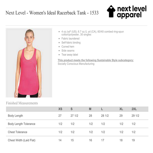 Design Your Own - Ladies Racerback Tank Top, Next Level 1533