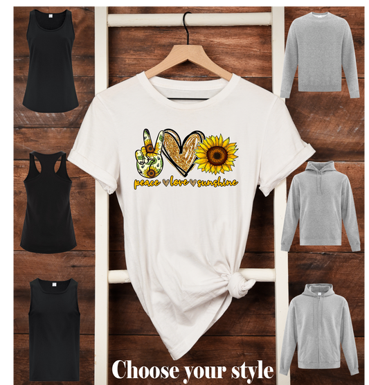 Peace Love Sunshine - Adult T-Shirts, Tank Tops, Sweatshirts & Hoodies