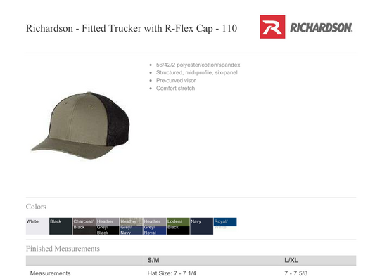 Design Your Own - Fitted Trucker, Richardson 110