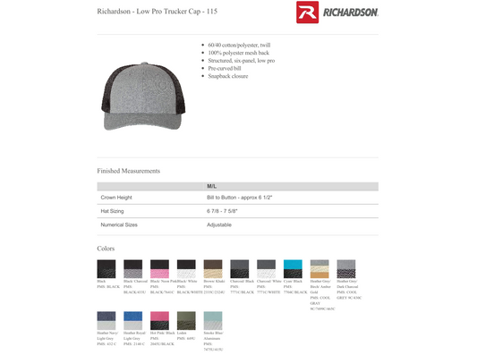 Design Your Own - Low Pro Trucker, Richardson 115