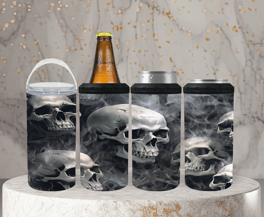 Skull , Grey Smoke - 15, 20 or 30oz skinny tumblers, 4 in 1 can cooler/tumbler and 4 in 1 can cooler/tumbler or 20oz blue tooth speaker tumblers