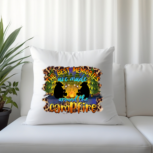 The Best Memories Are Made Around The Campfire - Throw Pillow Cover or Cover with Insert