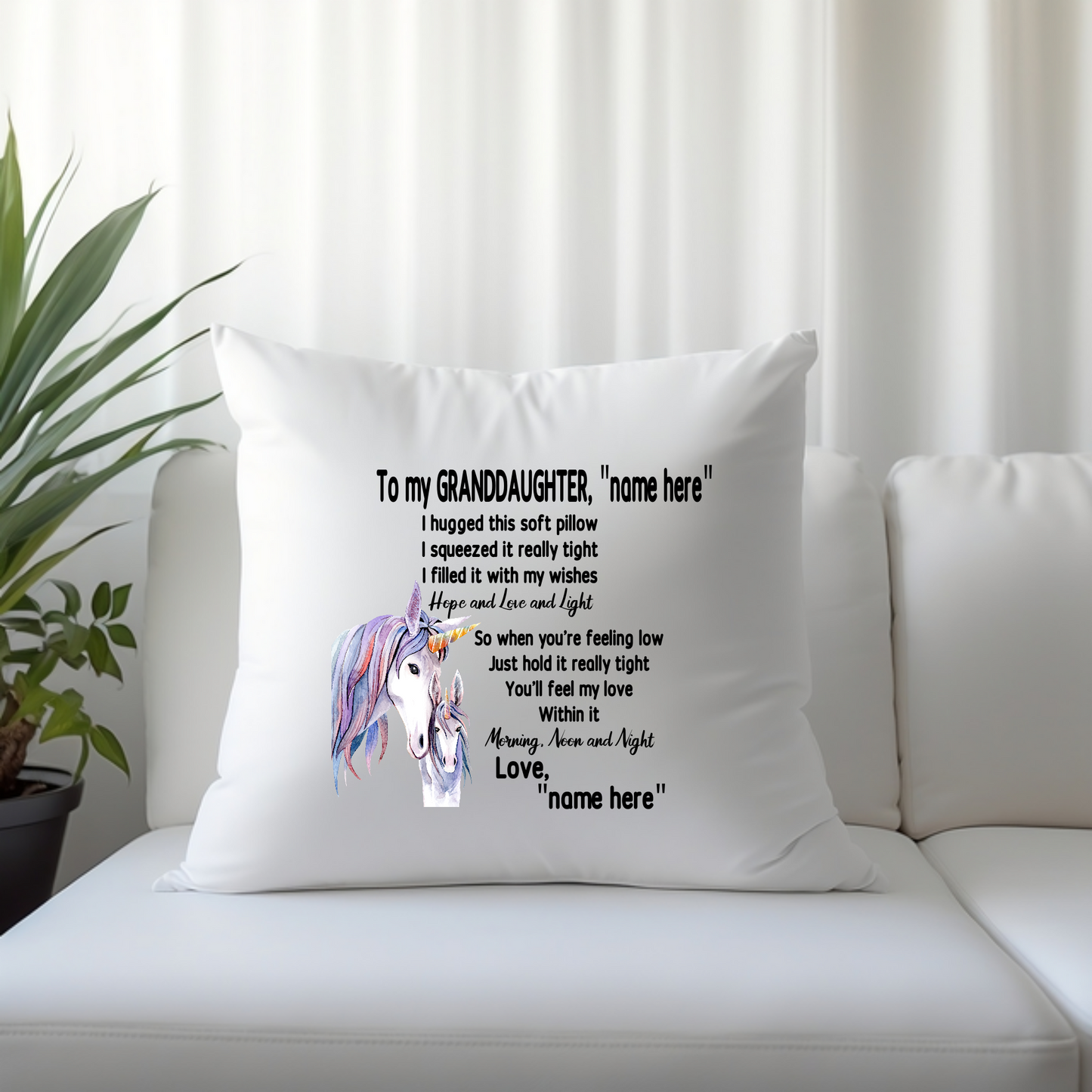 To My "Title", "Name" I/We hugged this soft pillow....Love "Name(s)/Title(s) , Personalize It - Throw Pillow Cover or Cover with Insert with 8 Animal Designs to choose from
