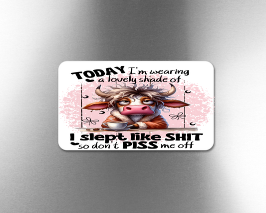 Today I'm Wearing A Lovely Shade Of I Slept Like Shit So Don't Piss Me Off - Refrigerator Magnets in 3 size choices