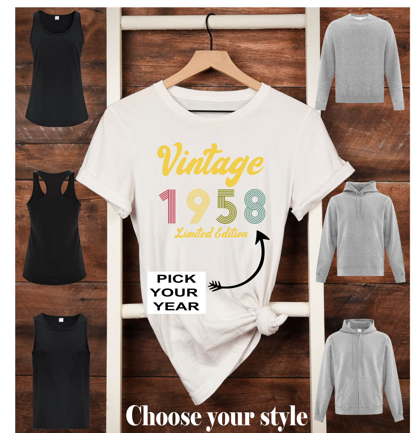 Vintage "Year" Limited Edition, personalized - Adult T-Shirts, Tank Tops, Sweatshirts & Hoodies