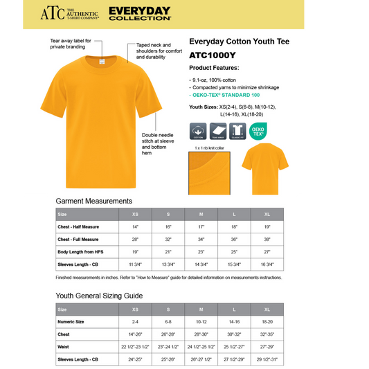 Design Your Own - Youth Cotton Tee, ATC1000Y