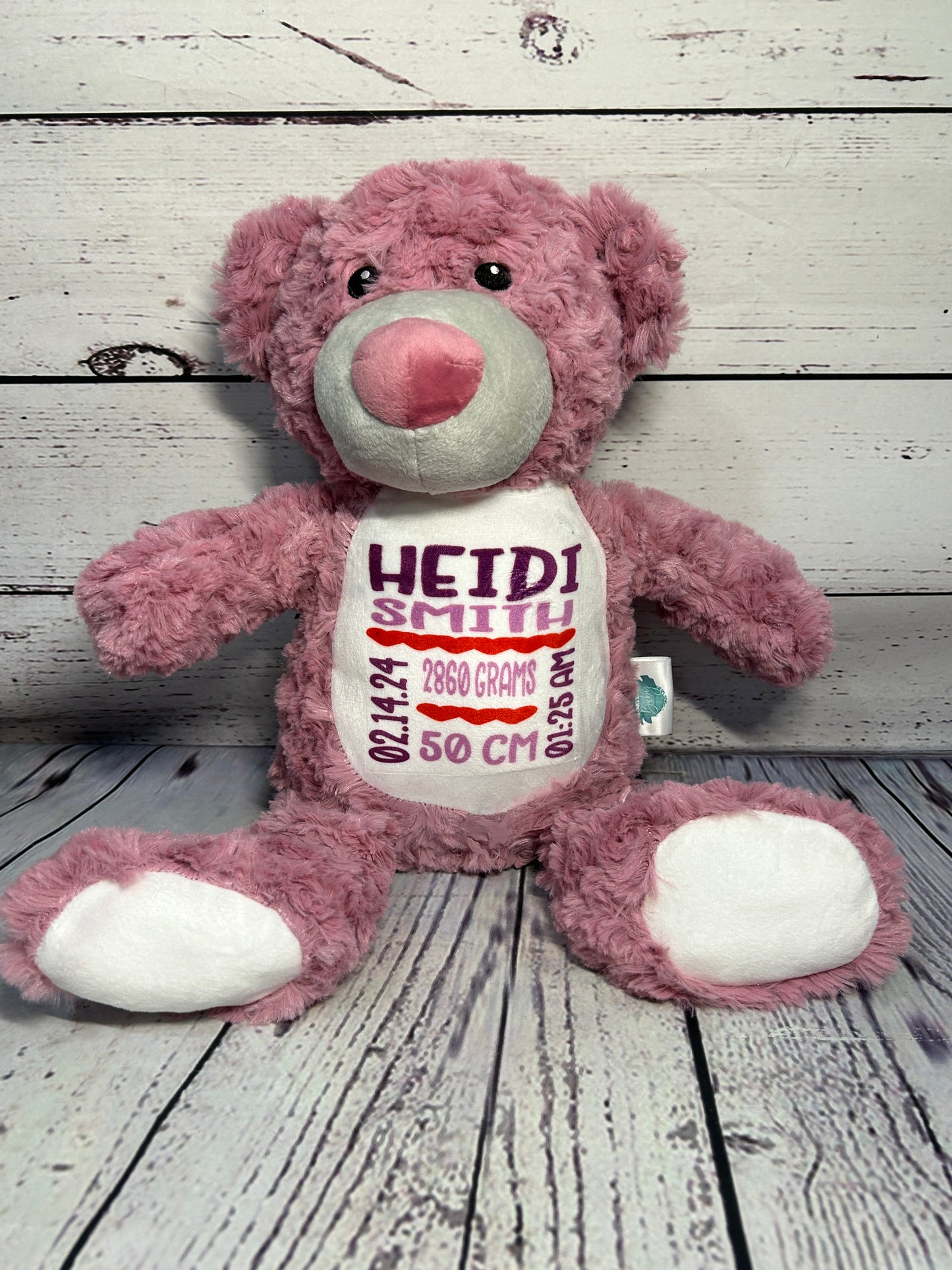 Teddy Bears, Plush - Personalized Them With Birth Stats, Memorial Photo, Etc.