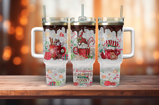 Christmas Calories Don't Count - 40oz tumbler with handle