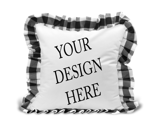 Design Your Own - Cushion Cover, Buffalo Plaid Ruffle in 2 colour choices
