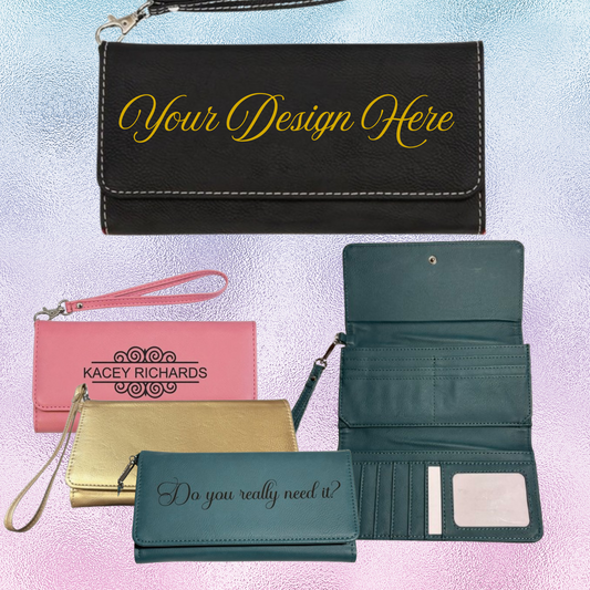 Design Your Own - Ladies Leather Wallet Engraved