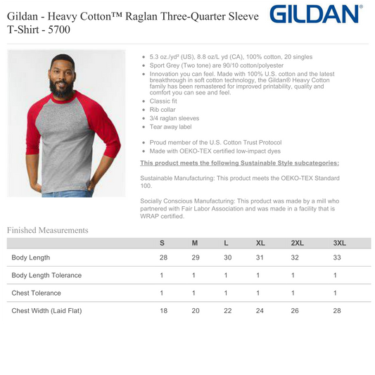 Design Your Own - Unisex Raglan Baseball T-Shirt, Gildan5700