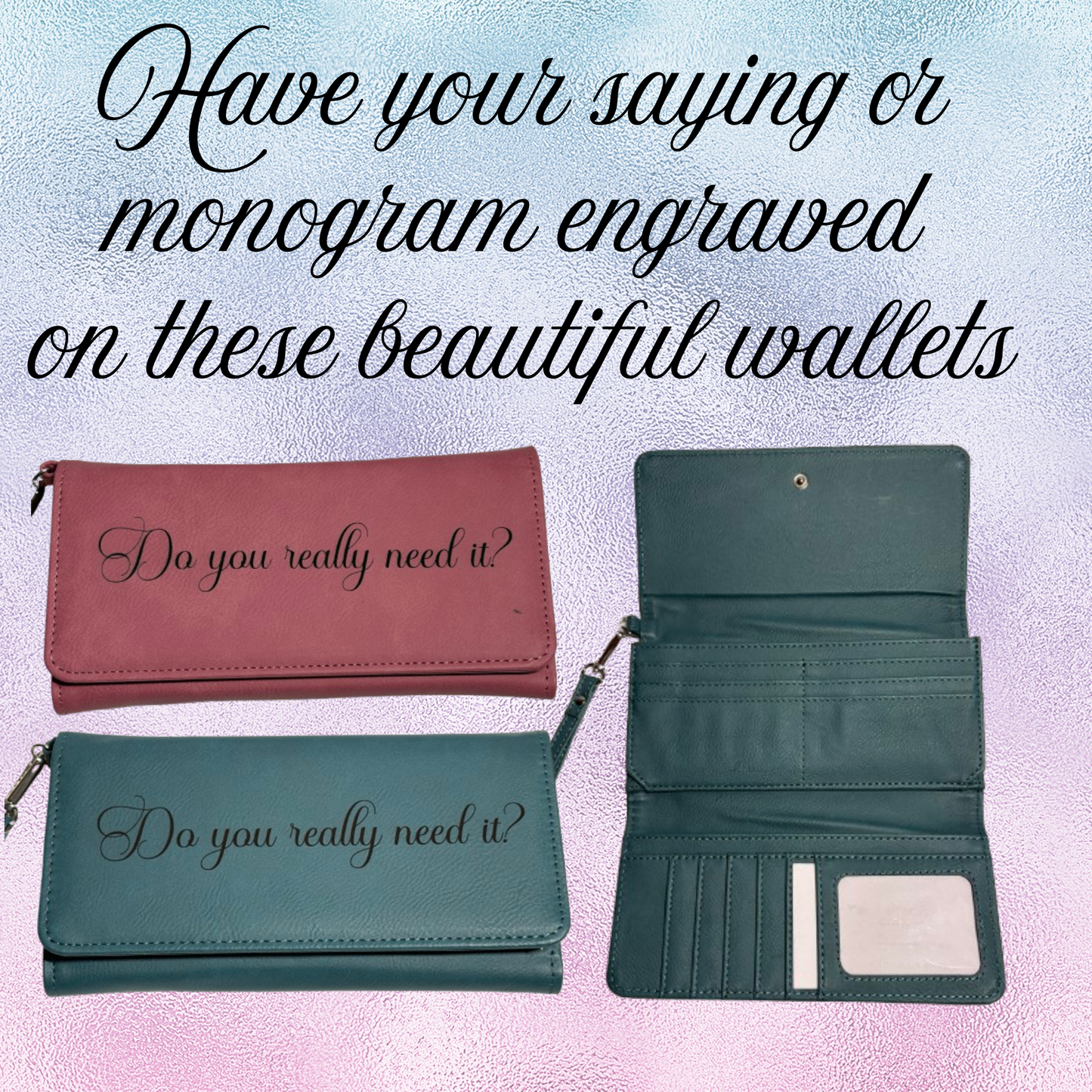 Design Your Own - Leather Ladies Wallet, Engraved