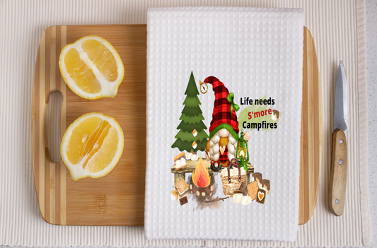 Life Needs S'more Campfires -  Dish Towel, Kitchen Towel