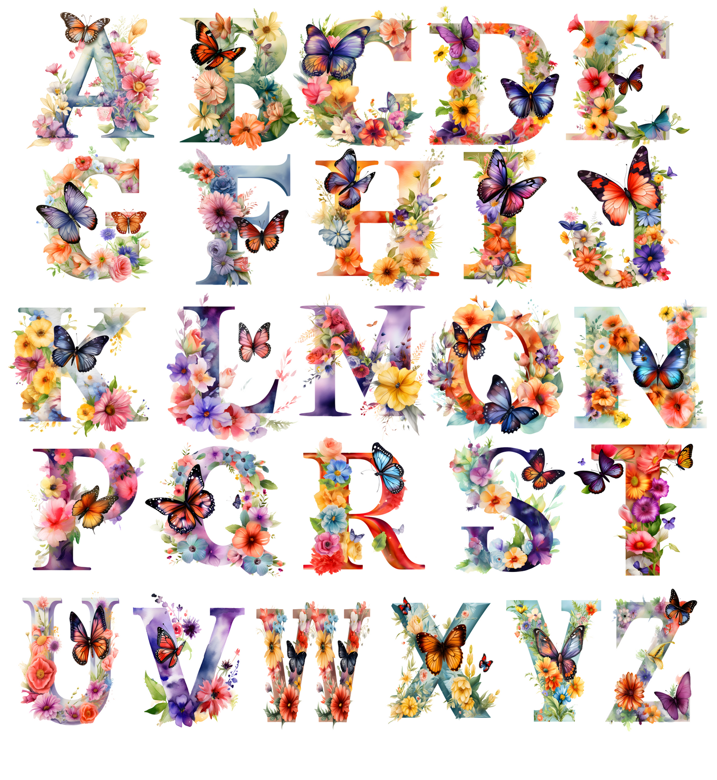 Monogram, Flowers & Butterflies - Lens Cleaning Cloth