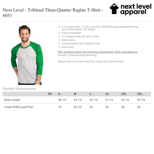 Design Your Own - Unisex Raglan Baseball T-Shirt, Next Level 6051
