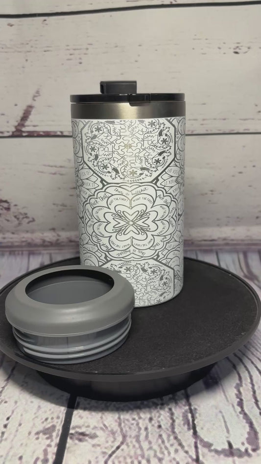Cuss Words Mandala - 4 in 1 Stainless Insulated Can Cooler/Tumbler