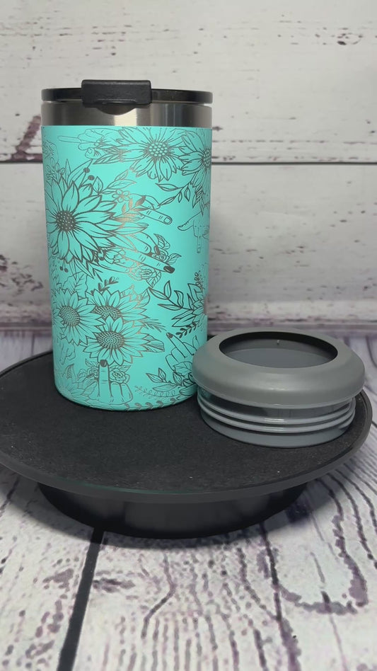 Sunflower Fuck You - 4 in 1 Stainless Insulated Can Cooler/Tumbler