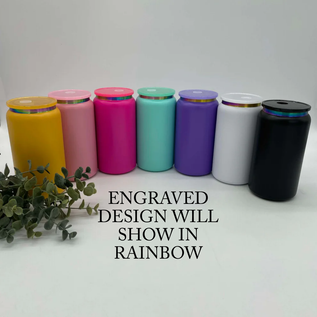 Design Your Own - 16oz Rainbow plated stainless steel insulated beer can tumbler