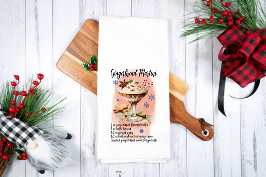 Gingerbread Martini, Cocktail Recipe -  Dish Towel, Kitchen Towel, Bar Towel