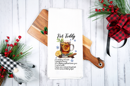 Hot Toddy, Cocktail Recipe -  Dish Towel, Kitchen Towel, Bar Towel