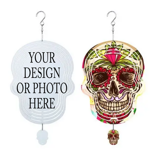 Design Your Own - Wind Spinner, Skull with Mini