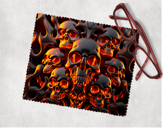 Skulls, Flaming - Lens Cleaning Cloth